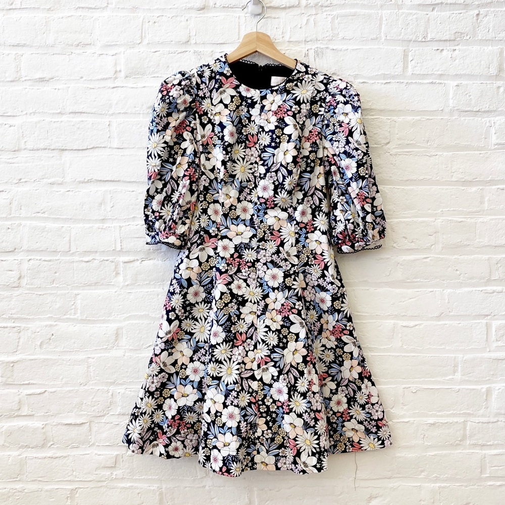 Rachel Parcell || Puff Sleeve Fit and Flare Mini Dress Black XS